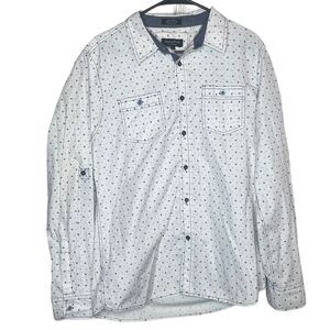 Eighty Eight Platinum Dress Shirt size Large white blue print